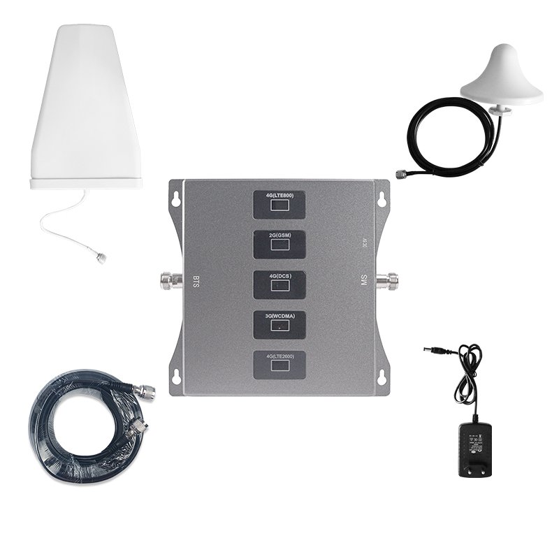 Silver 5-band 4g 5g high power amplifier network network booster mobile gsm signal booster